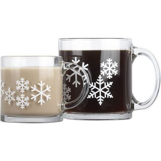 Snowflake Glass Mugs in Coffee Mugs, Teacups  