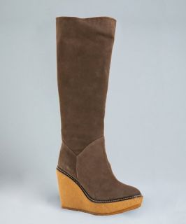 Rebecca Minkoff toffee suede Dime crepe wedge boots