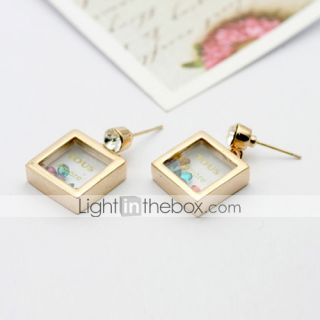 USD $ 11.49   Exquisite Square K Gold Stud Ear Studs,  On 