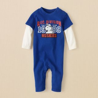 newborn   boys   faux layer graphic coverall  Childrens Clothing 