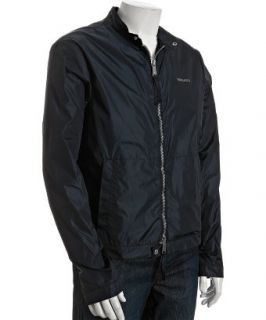 Dsquared2 dark blue coated nylon zip front jacket  BLUEFLY up to 70% 