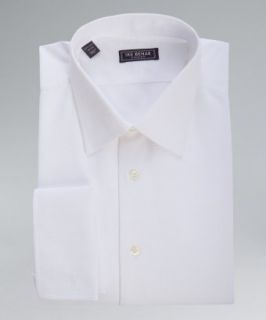 Ike Behar : white cotton pique bib front long sleeve tux shirt : style 
