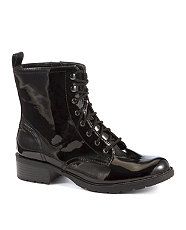 Black (Black) Teens Black Patent Biker Boot  254971401  New Look