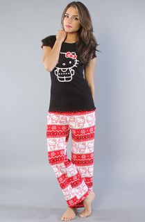 Hello Kitty Intimates The Nordic Comfort PJ Pant Set in Red and Black 