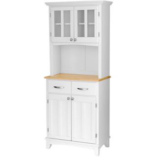 Home Styles Small Buffet and Hutch Set   White with Natural Top 