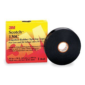 3M Linerless Rubber Tape,Electric,Black   2A459    Industrial 