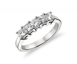Classic Princess Cut Five Stone Diamond Ring in Platinum (1 ct. tw 