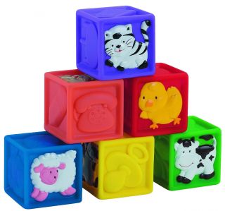 Small World Toys IQ Baby Squeeze A Lot Blocks   6 Blocks   
