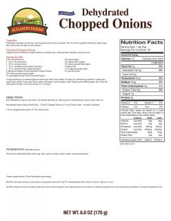 Augason Farms Dehydrated Chopped Onions, 6 Oz. Can, 6 Pk (150530242 