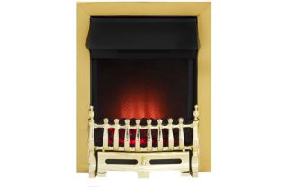 The Adam Hertford Brass Electric Inset Fire from Homebase.co.uk 