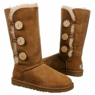 Womens UGG Bailey Button Triplet Chestnut Shoes 