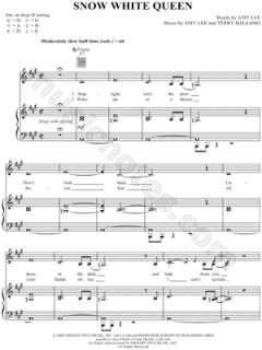 Image of Evanescence   Snow White Queen Sheet Music    