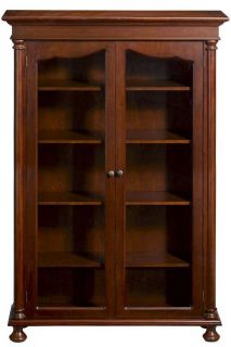 Salem 42W Five Shelf Bookcase with Glass Doors   Bookcase   Shelving 