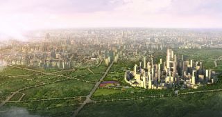 cidade planejada chinesa Chengdu Tianfu District Great City.