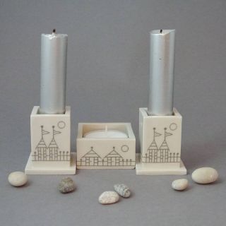beach huts ceramic candle holder by sue candy ceramics 