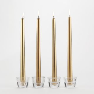 Metallic Gold Taper Candles, Set of 4  World Market