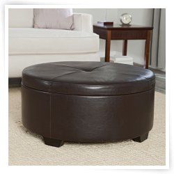 Corbett Coffee Table Storage Ottoman   Round #HN AA103