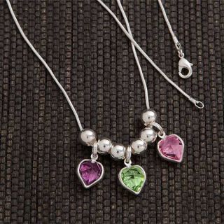 3659D   My Kids Heart Birthstone Pendant Necklace   Close Up