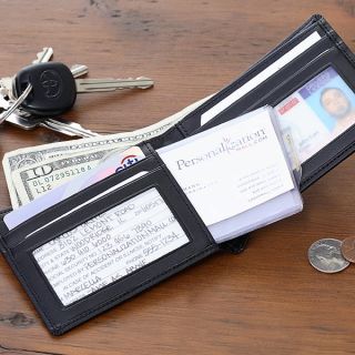 2839   Regent Personalized Leather Bi Fold Wallet   Inside View