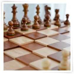 3D Tiered Solid Sapele Wood Chess Set   English