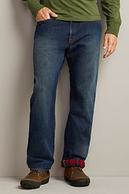 Relaxed Fit Flannel Lined Jeans
