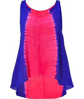 Sandro Neon Pink & Blue Silk Top  Damen  Tops   (sold 