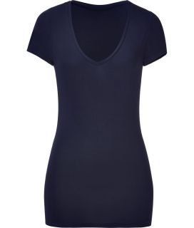 Majestic Navy V Neck Top  Damen  Tops   (sold out)