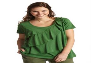 Plus Size Top in soft knit with ruffles image