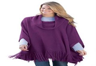 Plus Size Fringed poncho  Plus Size New Sweaters  Woman Within 