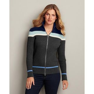 Womens Color Block Mockneck Zip Sweater]