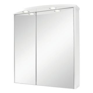 Illuminated Double Mirror Cabinet   Bathroom Shelving & Storage 