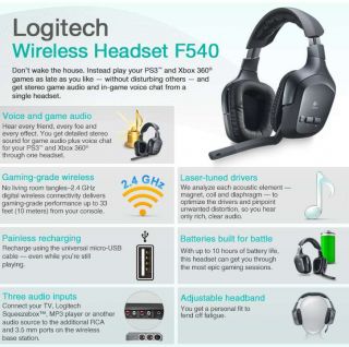 Buy the Logitech Wireless Headset F540 For PS3/Xbox 360  