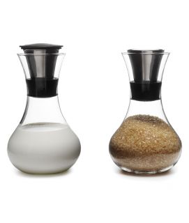 CREAM AND SUGAR  Stylish, Small Glass Carafe Coffee Accessories 