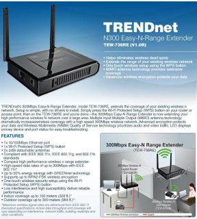TRENDnet TEW 736RE 300Mbps Wireless N Range Extender Item#:  T156 