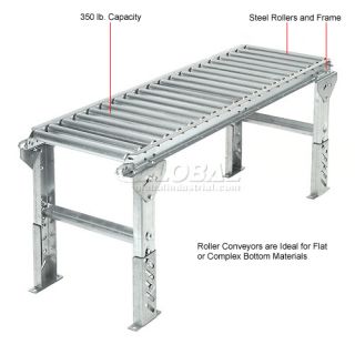Conveyors  Roller Gravity  1 3/8 Dia. Steel Roller Conveyor Straight 