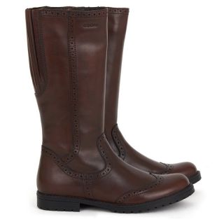 GEOX LADIES GEOX BROWN LEATHER CHARLYNST BOOTS SIZE UK 4 TO UK 7 NEW 
