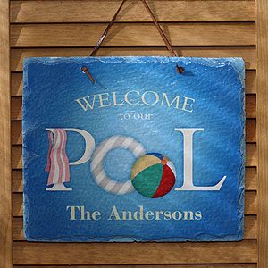 Custom Personalized Pool Sign   Welcome to Our Pool   3977