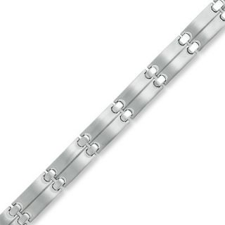 Mens Staple Link Bracelet in Titanium   8.5   Clearance   Zales