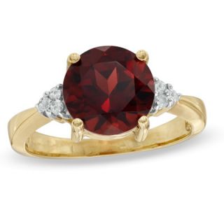 0mm Garnet and Diamond Accent Ring in 10K Gold   Clearance   Zales