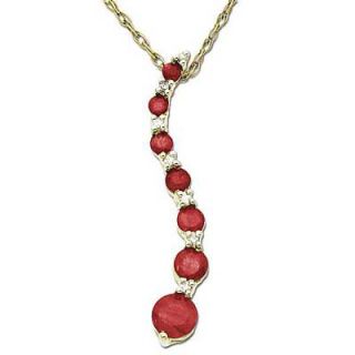 Ruby and Diamond Journey Pendant in 14K Gold   Clearance   Zales