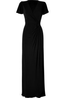 Issa Black Side Draped Gown Crepe Silk Jersey Dress  Damen > Kleider 