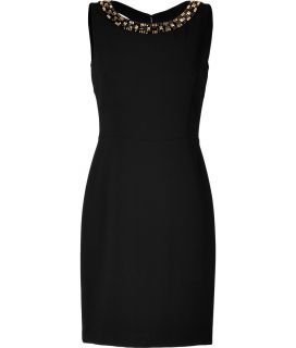 DKNY Black Beaded Collar Dress  Damen > Kleider  STYLEBOP
