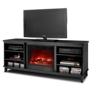 Real Flame Eli Electric Fireplace TV Stands at Brookstone—Buy Now!