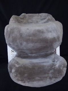 DOUBLE CAP 100% Sheepskin seat cover LOW Back One Pair (Gray color)