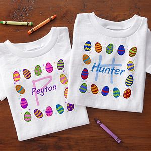Our exclusive personalized easter design has dyed easter eggs 