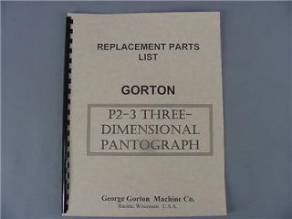 gorton pantograph in Manufacturing & Metalworking