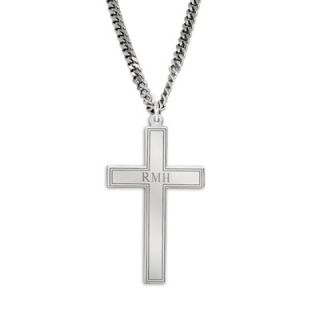 Sterling Silver Engraved Cross Pendant (1 3 Initials)   View All 