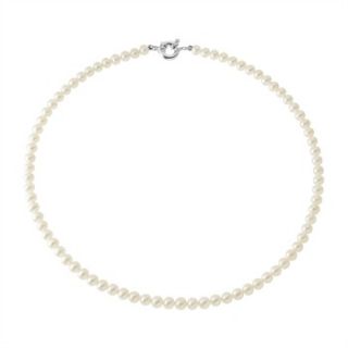 Just Pearl White/Silver Freshwater Pearl Classic Necklace 6mm