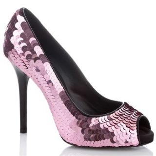 Dolce & Gabbana Pink Firtree Sequin Covered Shoes 11cm Heel