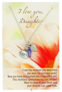 Zorbitz   Necklace with Meaningful Poem I Love You Daughter 